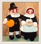 Jeremy & Julie Dolls in Thanksgiving Pilgrim Outfits