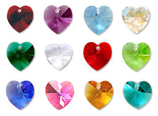 Genuine Swarovski 14mm Heart Birthstone Crystals