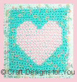 Close Up of Heart Square on Afghan