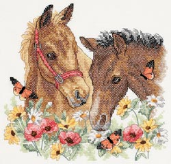 Horse Friends Stamped Cross Stitch Kit